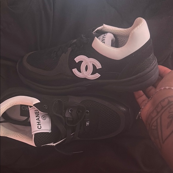 CHANEL Black and White Sneakers - Picture 1 of 1